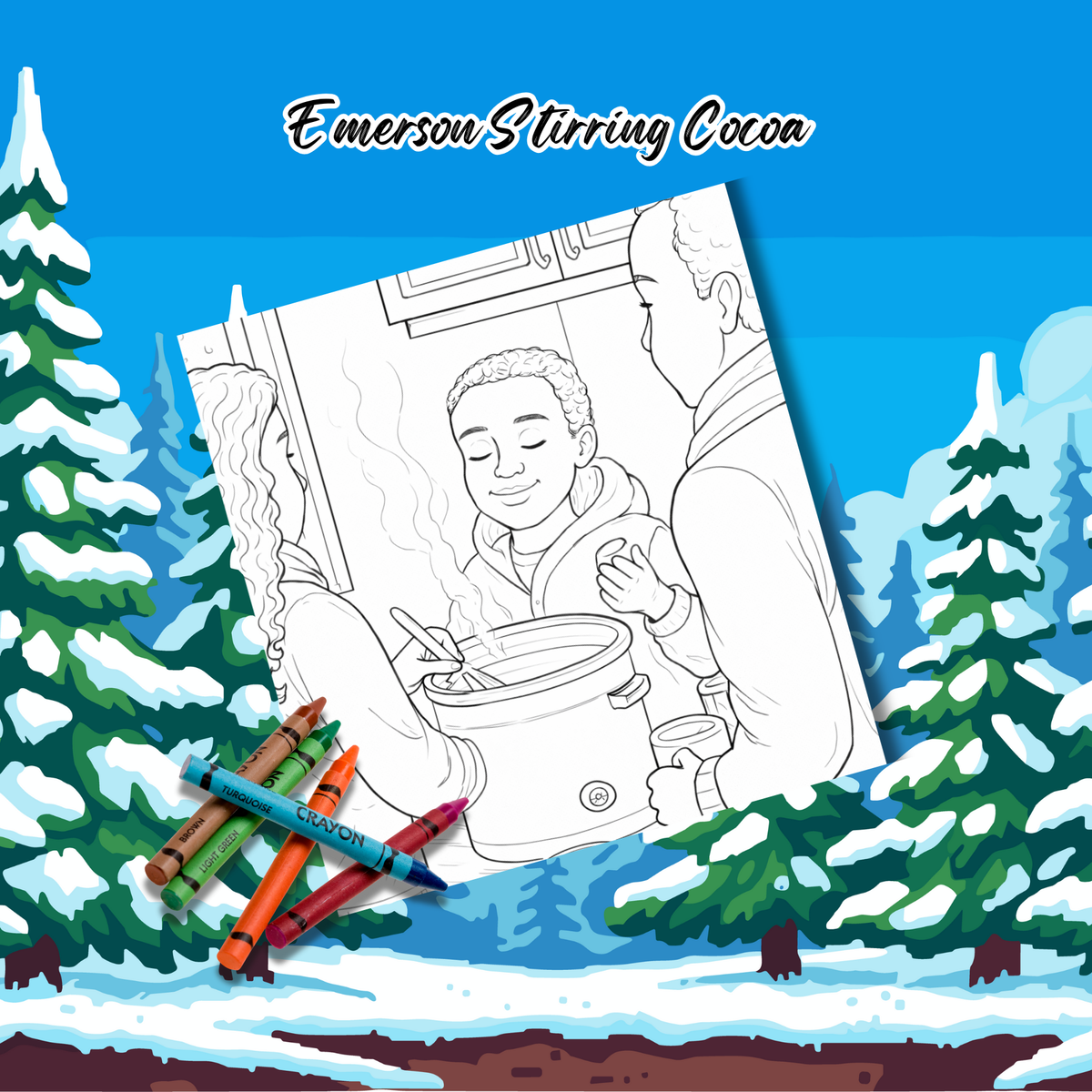 Free printable coloring page inspired by The Brighton's Cocoa Day